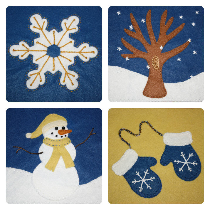 Winter Tree Applique Block Wee Folk Art